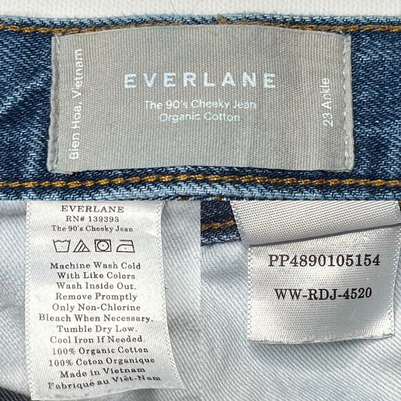 Everlane 90s Cheeky Jean Deep Atlantic Blue Organic Denim Straight Leg 23 Ankle - Picture 13 of 14